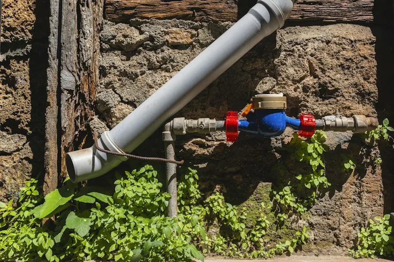 Medidor de agua domiciliario instalado en una cañería